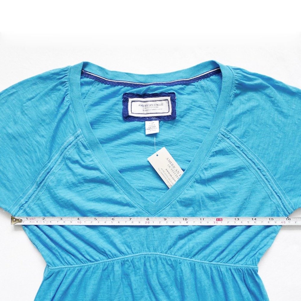 NWT V-Neck Tie Hem Empire Waist Tunic/Top/Shirt S - Picture 2 of 5